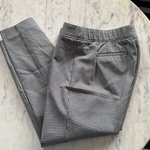 Talbots 8P Skinny Ankle Black & White Check Pants